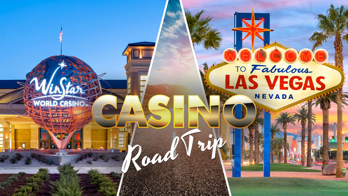 Casino Road Trip Text With a Casino Background