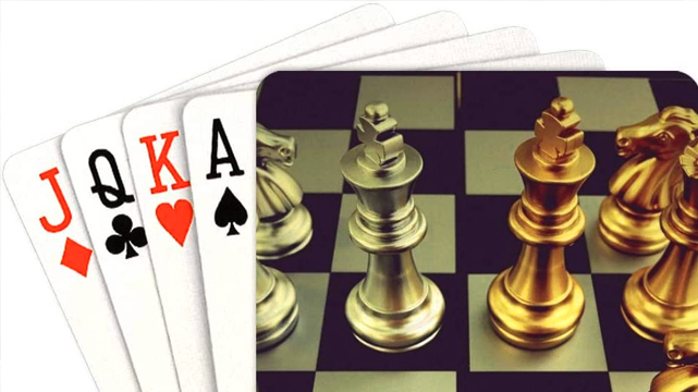 Poker Cards With a Chess Backing