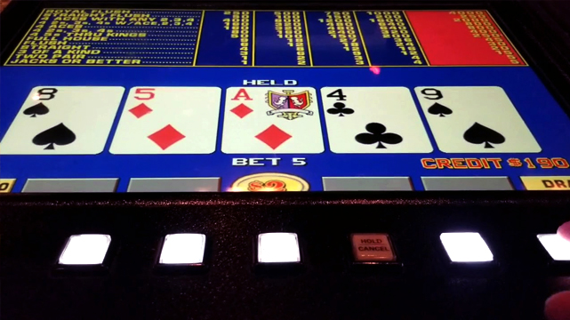 Player View of Video Poker Bar Game