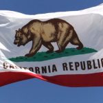 California state flag blowing in the wind