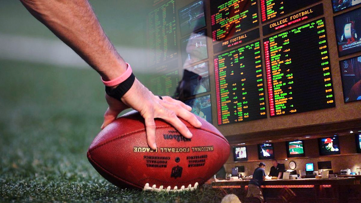 Football Being Measured for First Down and a Sportsbook