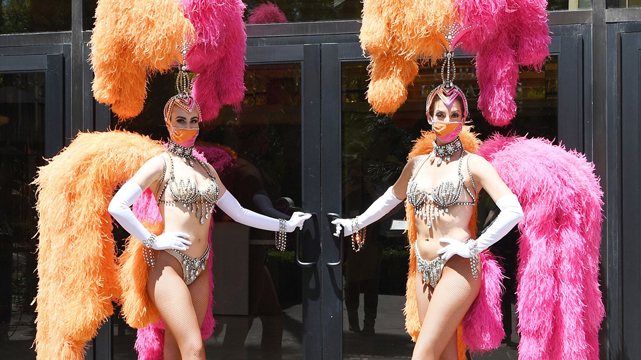 Las Vegas Showgirls Wearing Masks