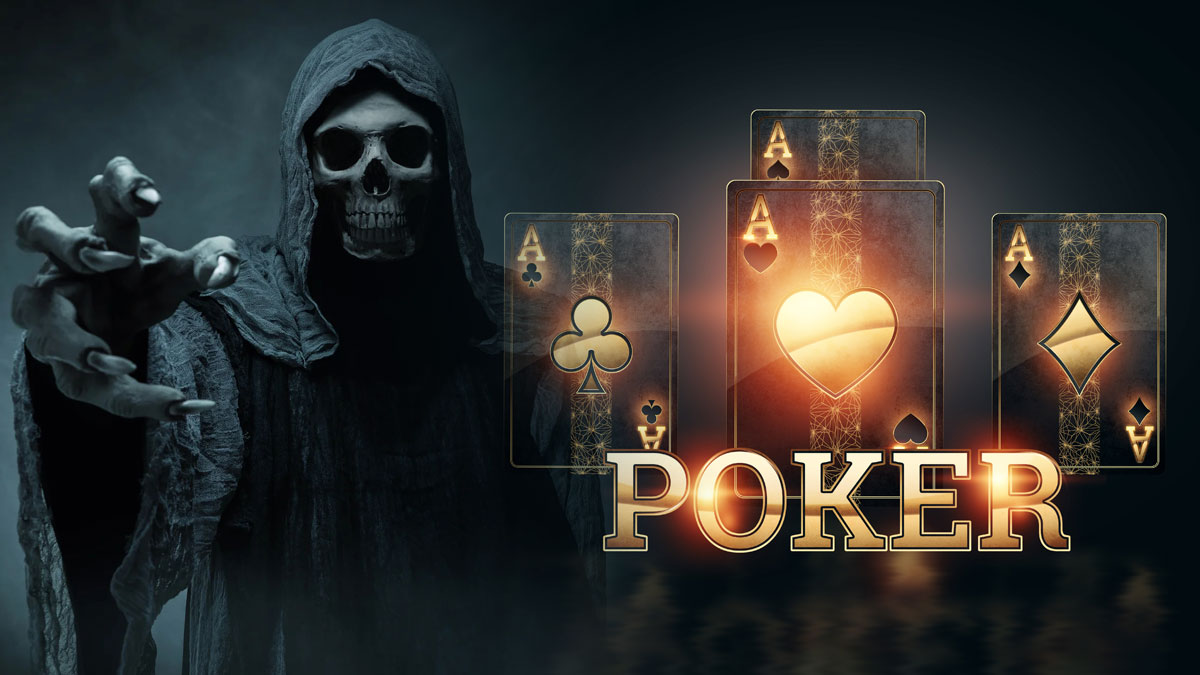 Grim Reaper and Poker Text and Images