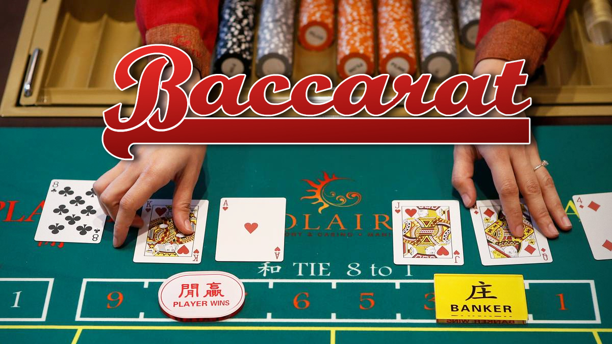 Baccarat Text With a Table Game Background