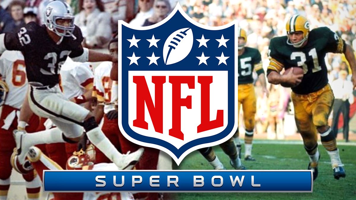 NFL Super Bowl Logos With Vintage NFL Images
