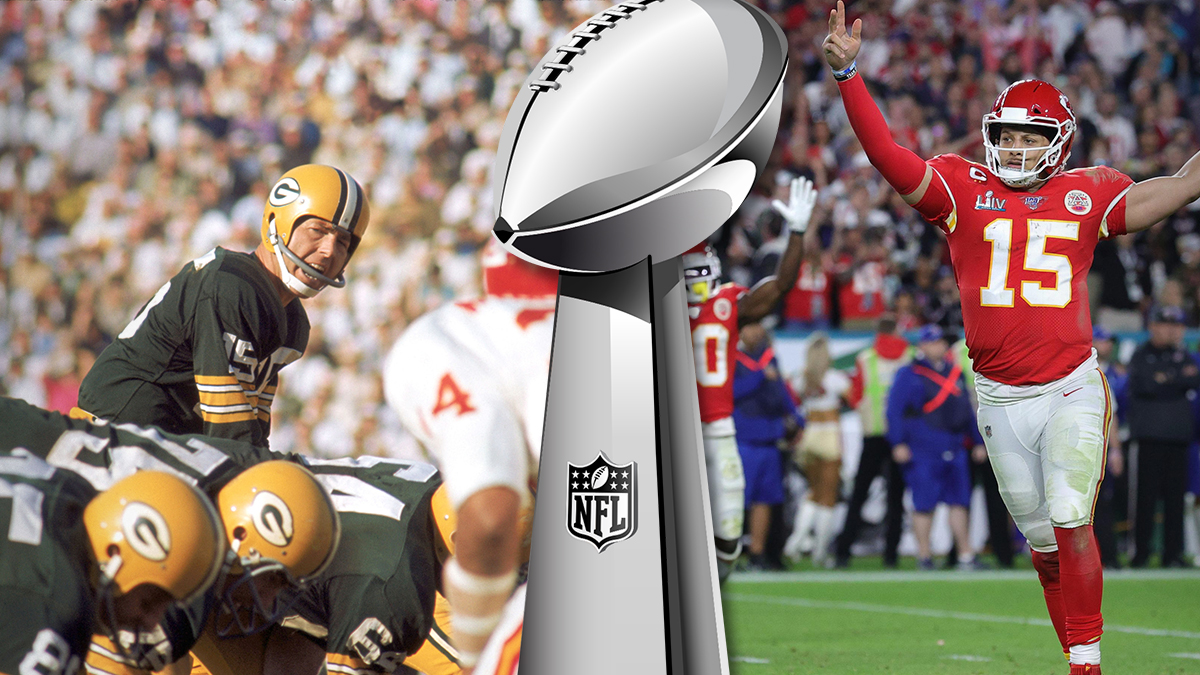 Super Bowl Trophy With NFL Game Images