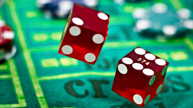 Craps Dice on a Casino Table
