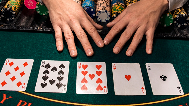 Poker Hand on Table