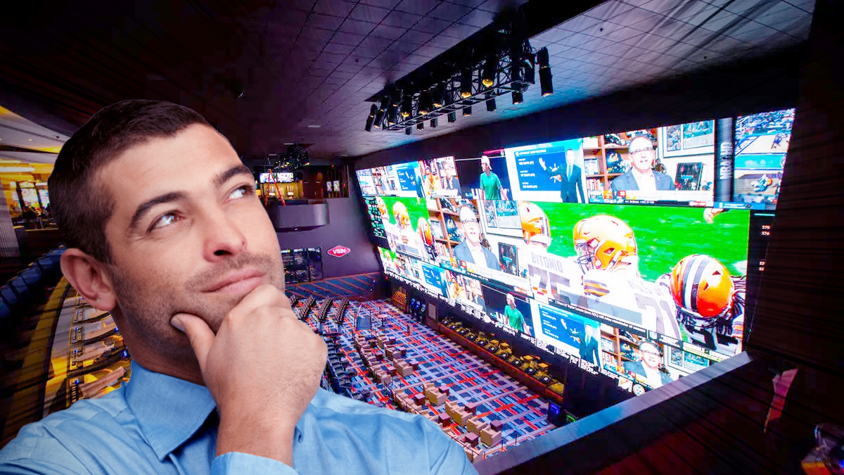 Thinking Man With a Sportsbook Background