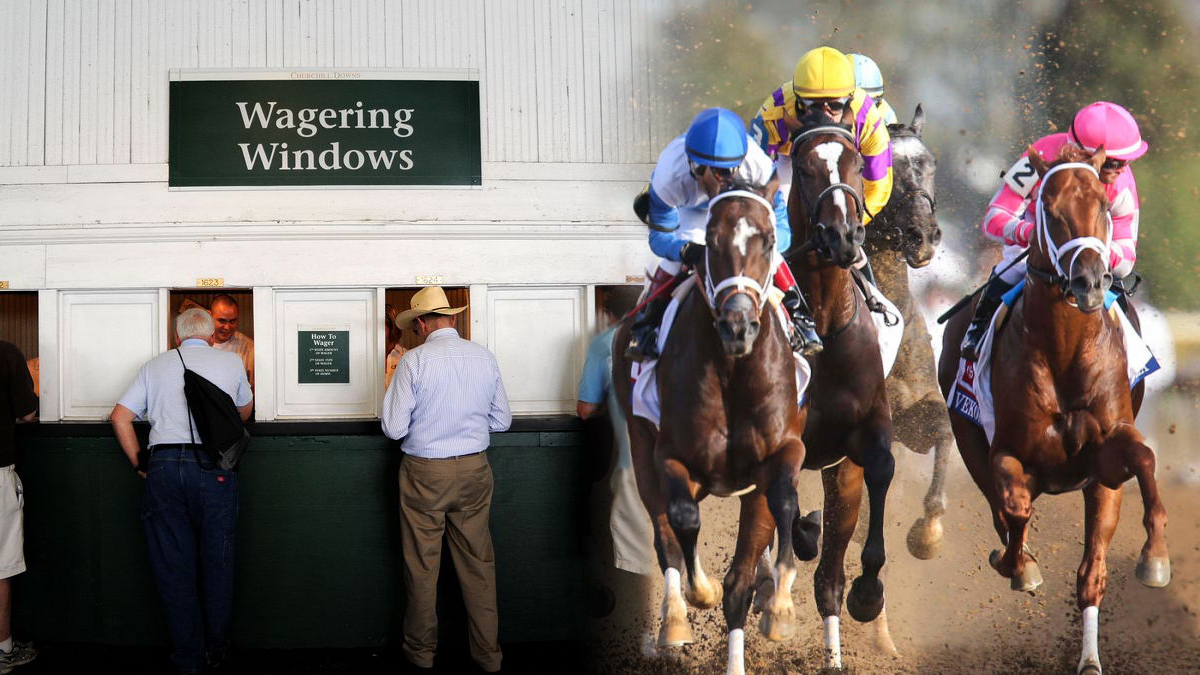 Wagering Windows On Left Horse Racing On Right