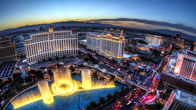 Overhead View Of The Bellagio Casino In Las Vegas