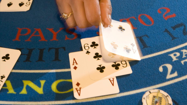 Closeup of a Blackjack Hand