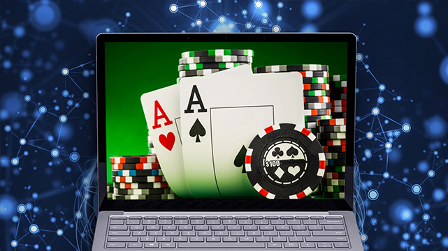 Laptop With Poker Image