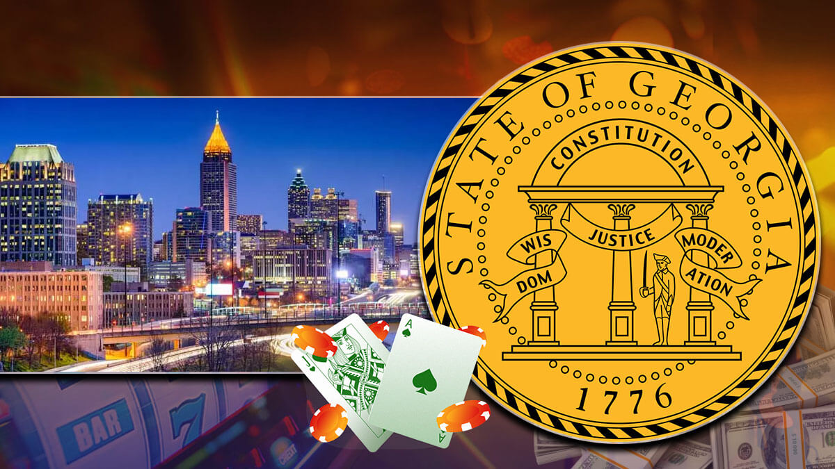 Georgia State Seal With Gambling Background