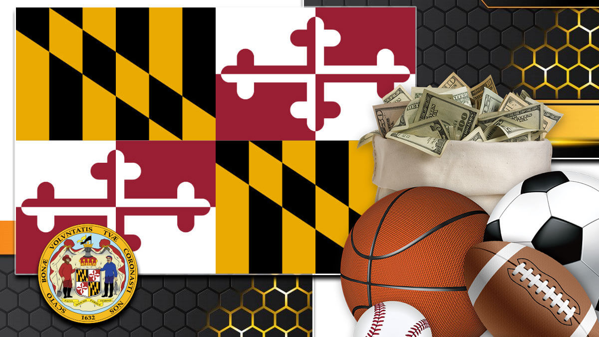 Maryland State Seal And Flag With Sports Betting