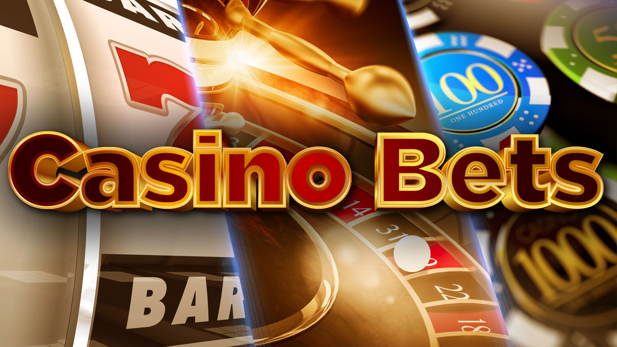 Three Casino Games With Casino Bets Written in Front