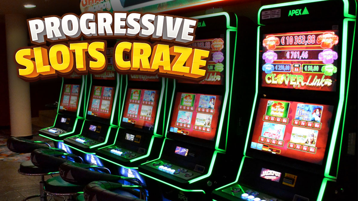 Closeup of a Row of Progressive Slot Machines