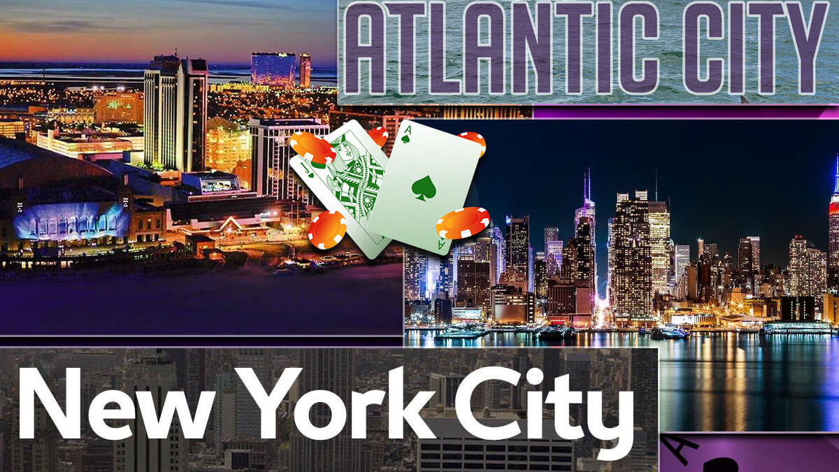 Atlantic City And New York City Casino Gambling Background