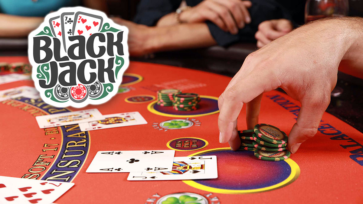 Dealt Blackjack Table With a Blackjack Logo on Top Left