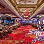 Cartoon Man Chasing a Creature With Losses Written on It Across a Casino Floor