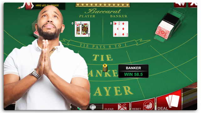 Baccarat Table, Guy with Praying Hands Hoping