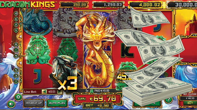 Betsoft 的在線遊戲 Dragon Kings, Stack of Money Going Up