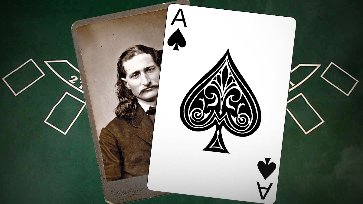 Blackjack Table with Ace of Spades and Wild Bill Picture