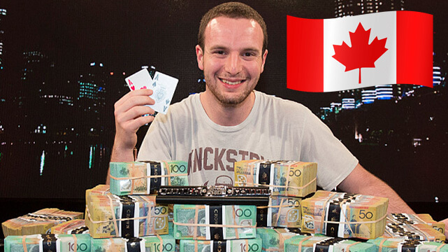 2014 Aussie Millions Poker Champion Ami Barer, Canadian Flag