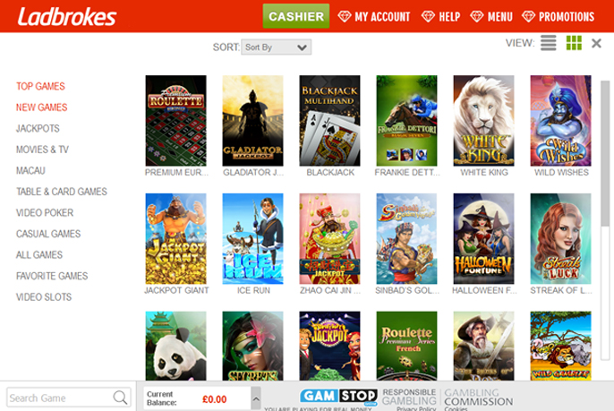 Screenshot of Ladbrokes Download Casino