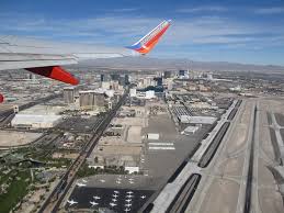 Airplane Flying into McCarran Airport in Las Vegas