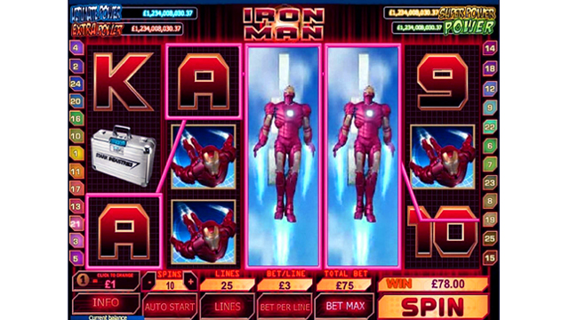 ภาพหน้าจอสล็อตออนไลน์ของ Iron Man