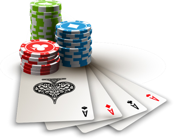 Cartas de póquer y fichas