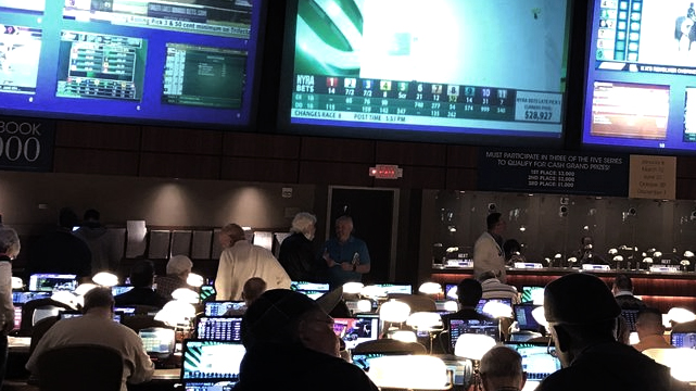 มุมมองของสถานีและหน้าจอการเดิมพัน Sportsbook
