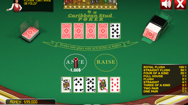 Caribbean Stud Online Screenshot