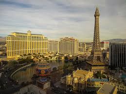 Paris Hotel and Bellagio Resort on Las Vegas Strip
