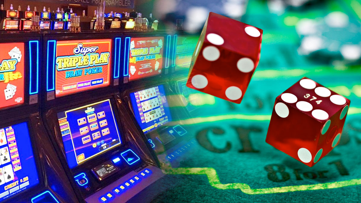 Mesin Video Poker dan Closeup Dadu Dadu