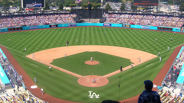 มุมมองของสนามกีฬา Dodgers จากที่ยืน