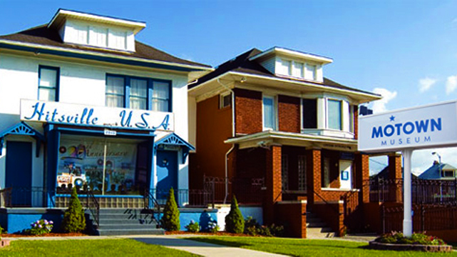 ด้านนอกของพิพิธภัณฑ์ Motown ในเมืองดีทรอยต์
