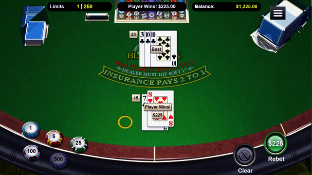Tangkapan Layar Game Blackjack Online