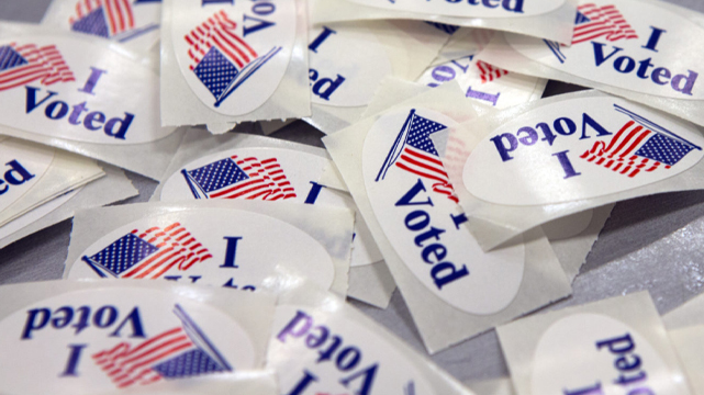 Pile of I Voted Stickers