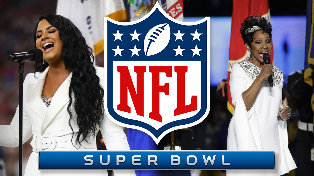 Gladys Knight and Demi Lovato Singing Super Bowl Anthem