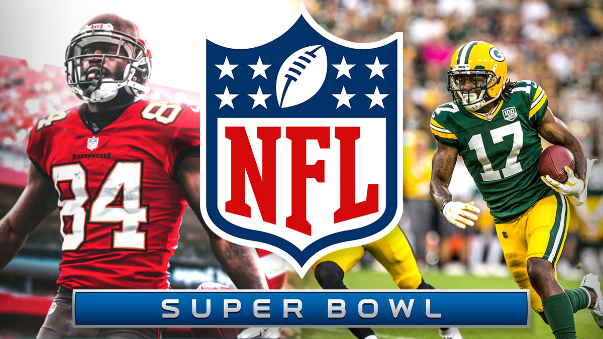 NFL Super Bowl Logo With NFL Receivers Background