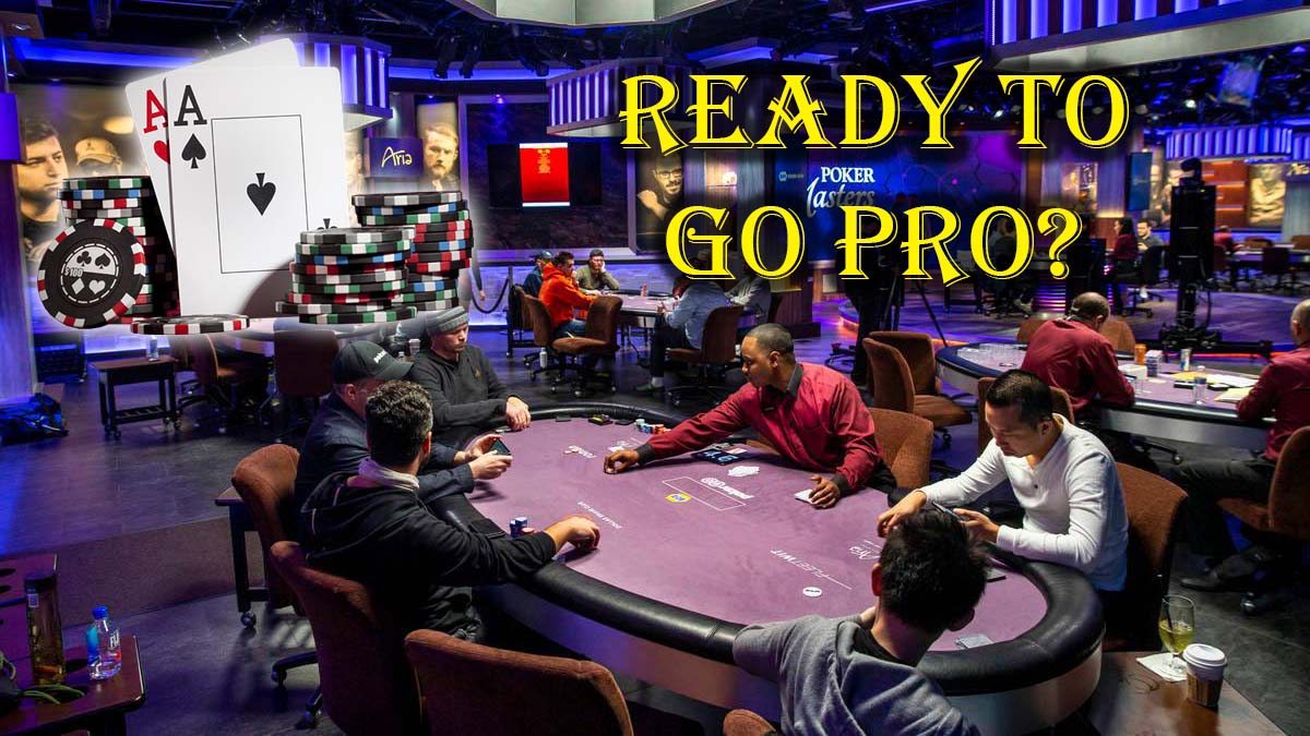 Ready to Go Pro With Poker Cards And CHips On Left Over a Poker Room