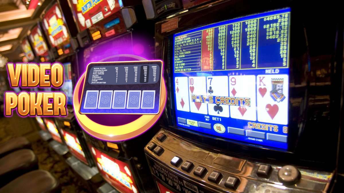 Mesin Video Poker Dengan Logo di Kiri