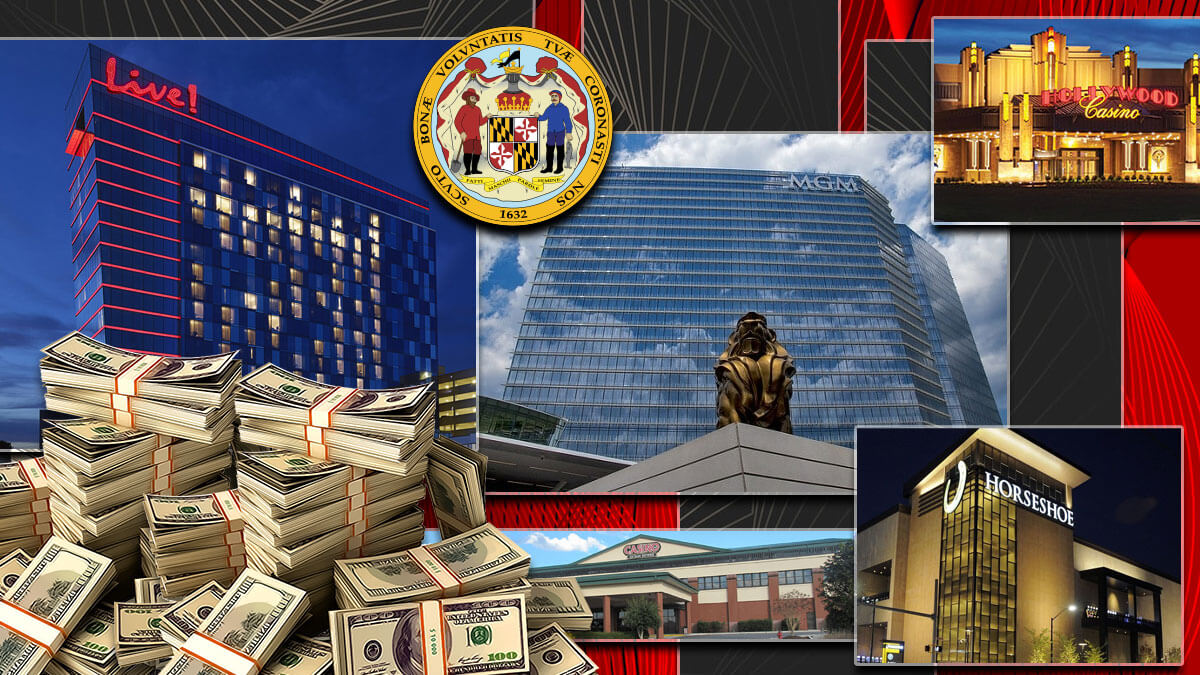 Maryland State Seal With Casinos Background